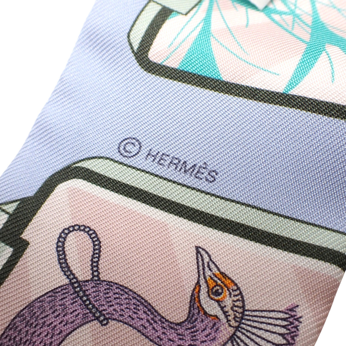 HERMES STORY Twilly Blue Pale Rose Vert H063875S 05