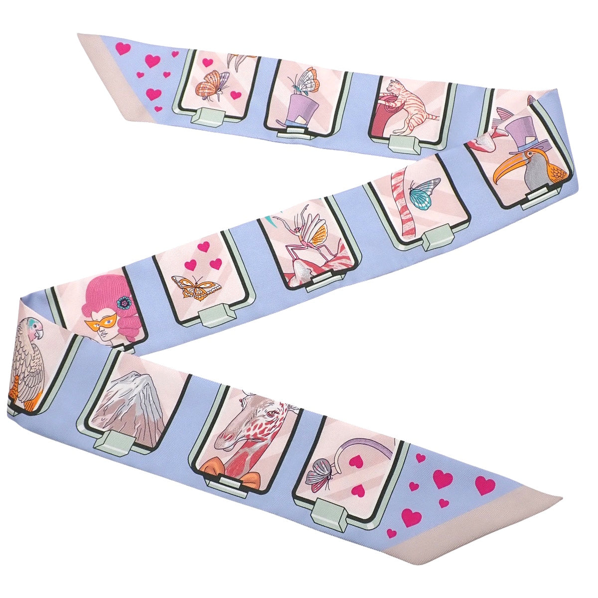 HERMES STORY エルメス・ストーリー ツイリー シルク ブルーペール ローズ ヴェール H063875S 05