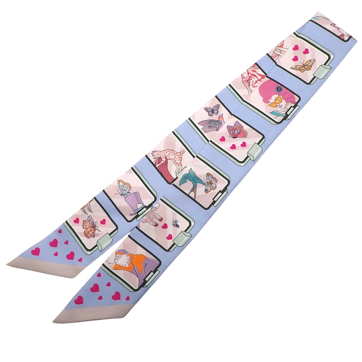 HERMES STORY エルメス・ストーリー ツイリー シルク ブルーペール ローズ ヴェール H063875S 05