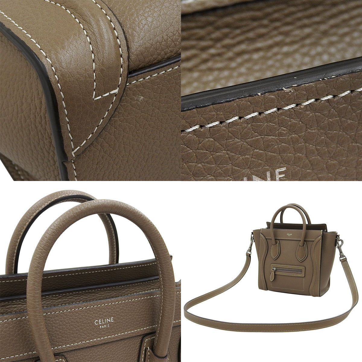 Luggage Nano Shopper in Drummed Calfskin, Slim Fit, 189243DRU.09SO