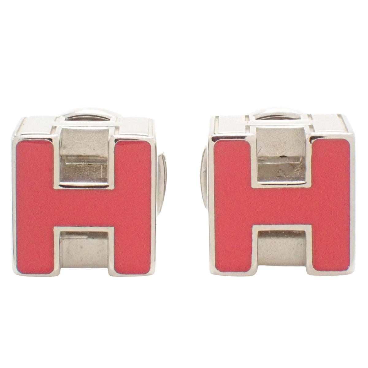 CACHEUX D'ACHE H-Cube Pierced Earrings, Metal