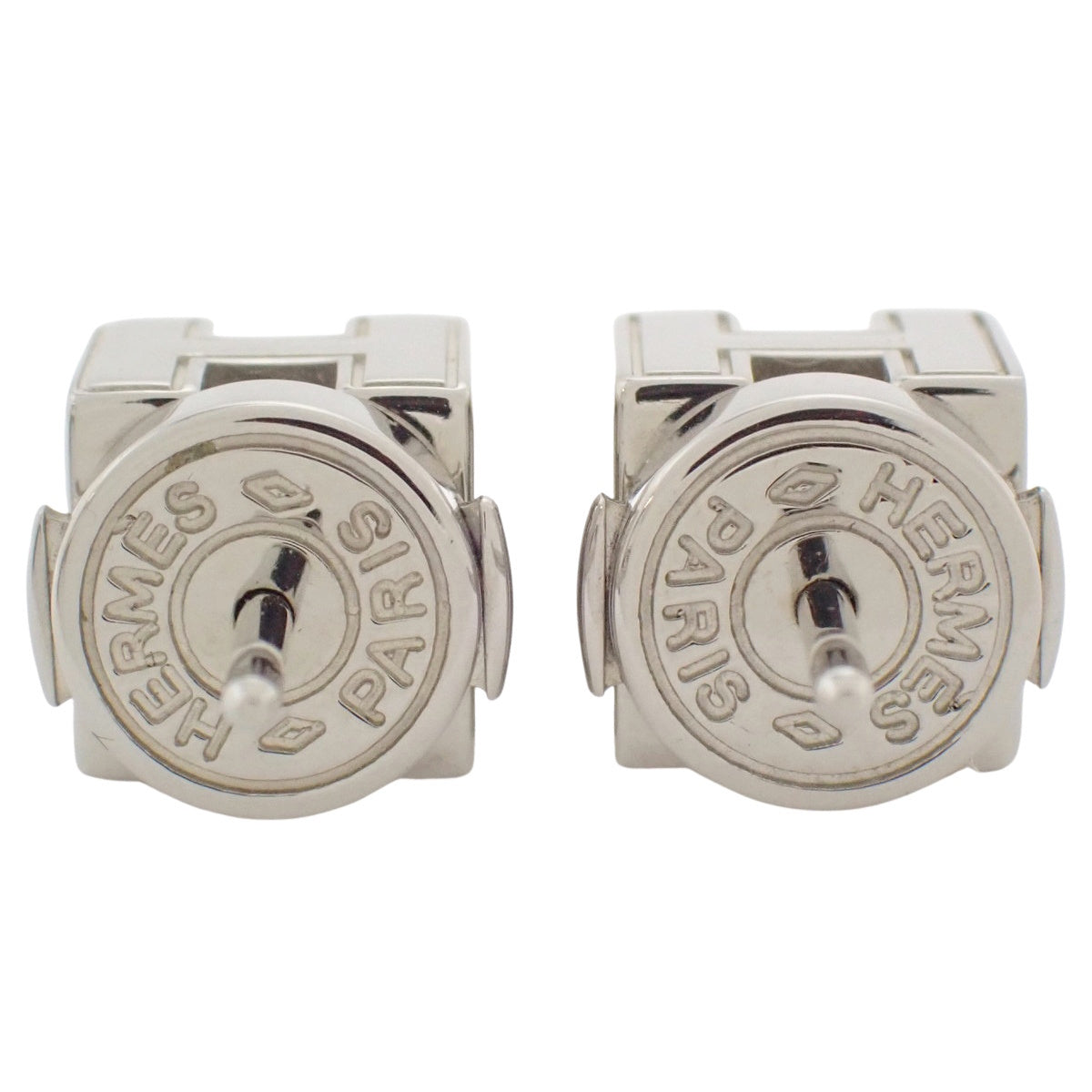 CACHEUX D'ACHE H-Cube Pierced Earrings, Metal
