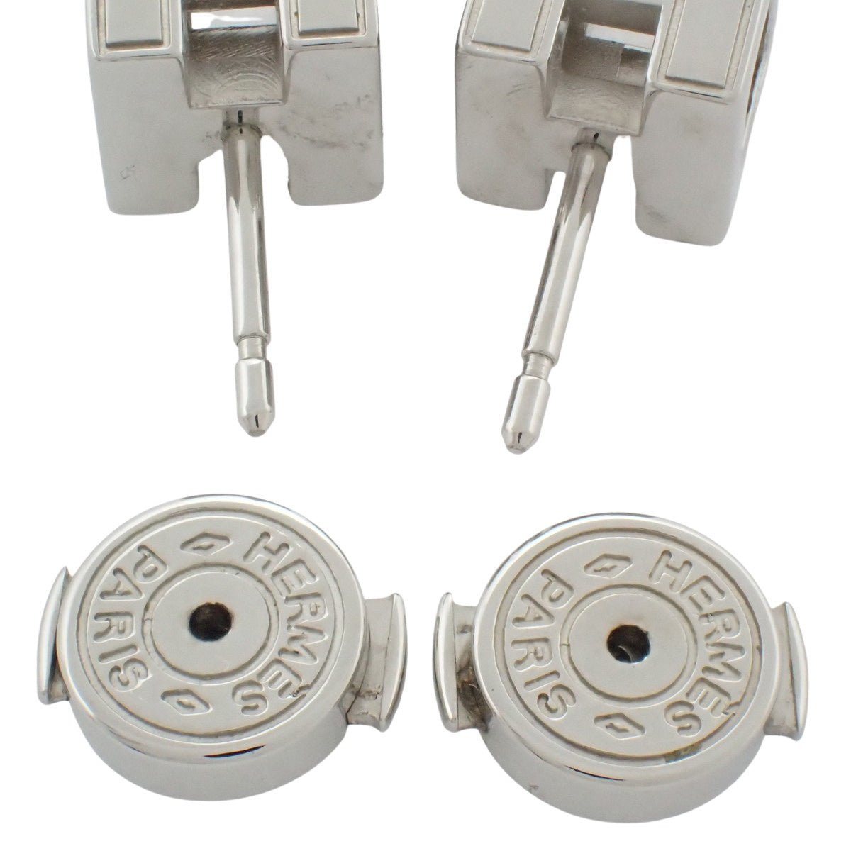 CACHEUX D'ACHE H-Cube Pierced Earrings, Metal