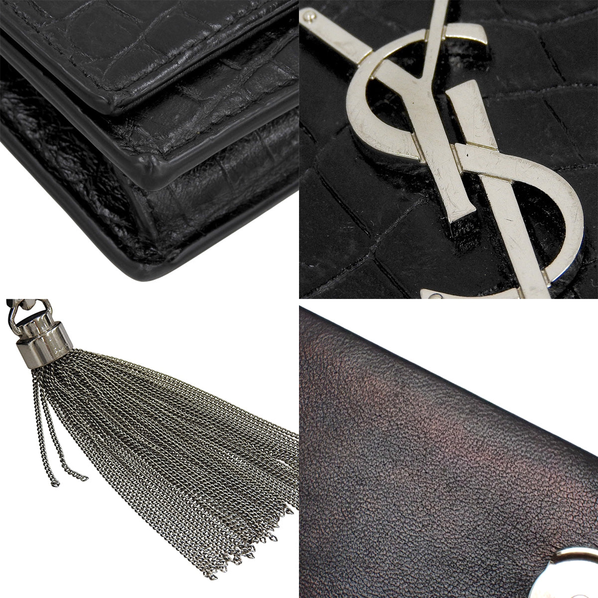 ケイト チェーンウォレット レザー ブラック 452159