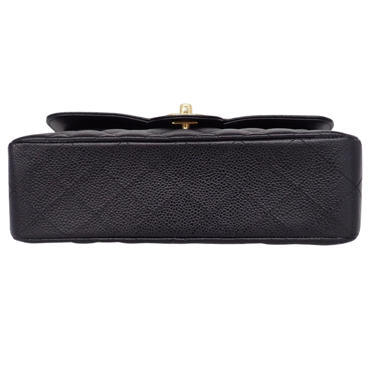 マトラッセ ココマーク Wフラップ23 チェーンショルダーバッグ キャビアスキン ブラック A01113