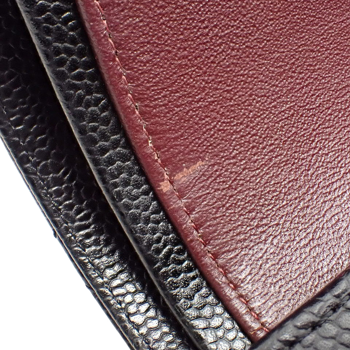 マトラッセ ココマーク Wフラップ23 チェーンショルダーバッグ キャビアスキン ブラック A01113