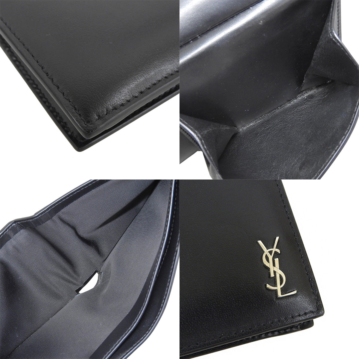 タイニーカサンドラ コインパース付きウォレット カーフ ブラック 6101931JB0E1000