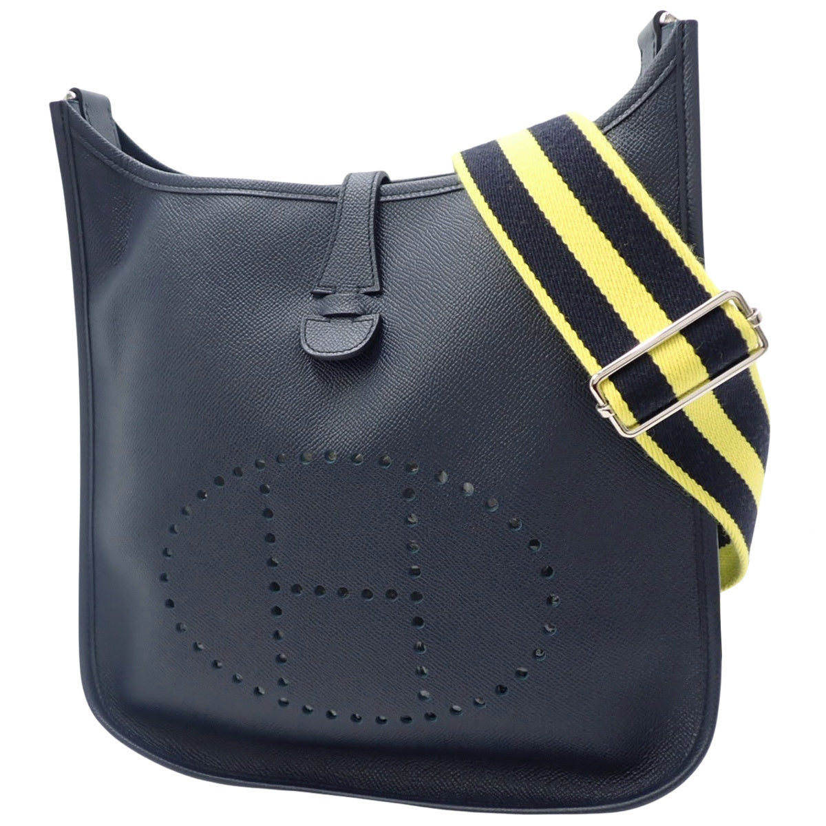 Evelyn Amazon PM, Epsom Leather, Navy Blue, Indigo, Silver Hardware, X Stamp