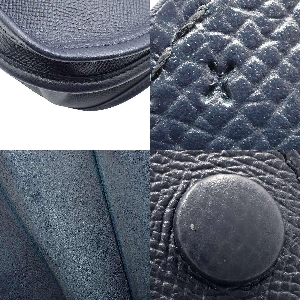 Evelyn Amazon PM, Epsom Leather, Navy Blue, Indigo, Silver Hardware, X Stamp