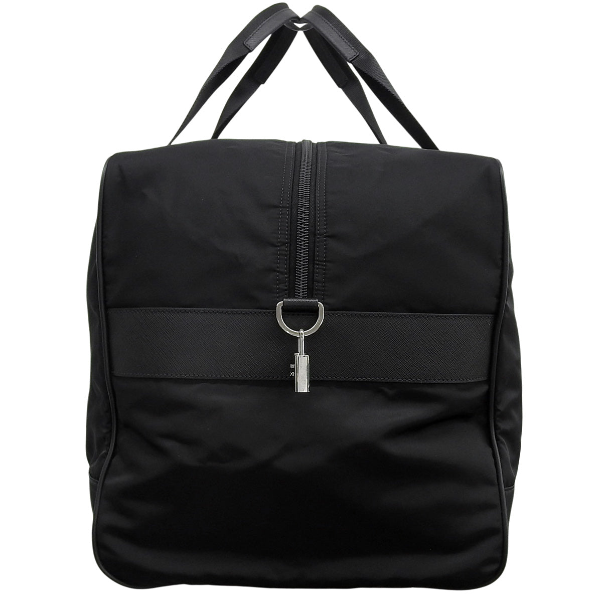 ロゴプレート ボストンバッグ ナイロン サフィアーノレザー NERO ネロ 2VC033