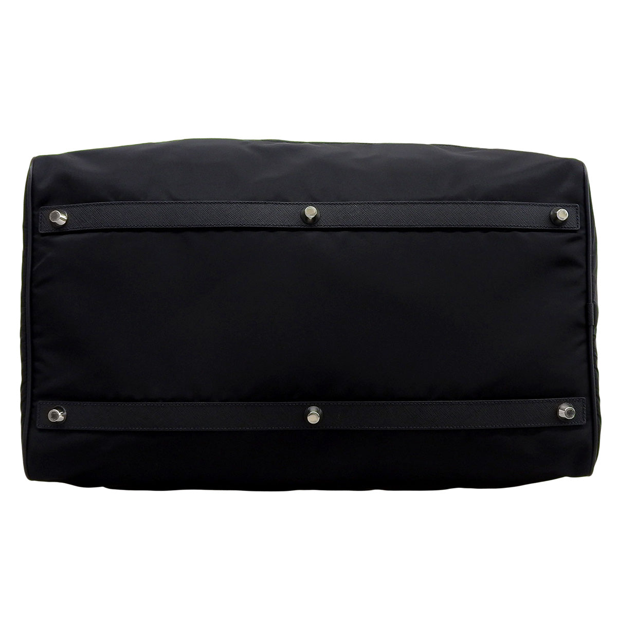ロゴプレート ボストンバッグ ナイロン サフィアーノレザー NERO ネロ 2VC033