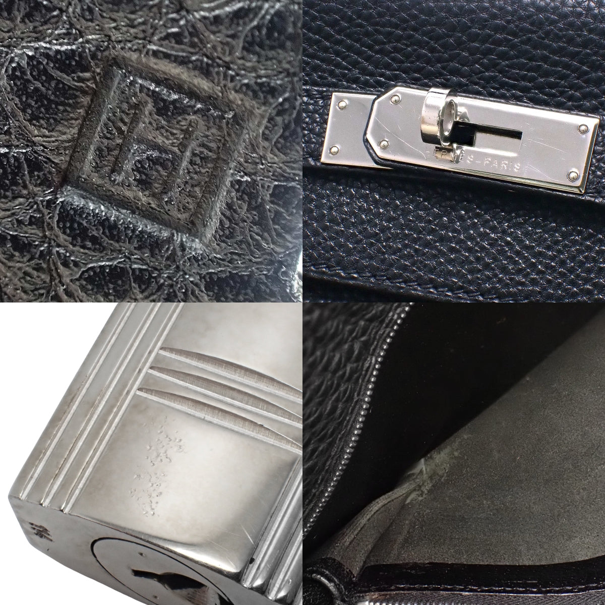 ケリー32 (外縫い) トゴ ブラック シルバー金具 □H刻印