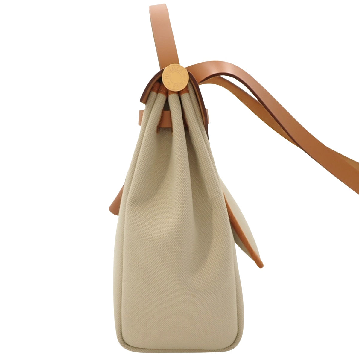 エールバッグジップPM トワルアッシュ レザー ベージュ ブラウン ゴールド金具 B刻印