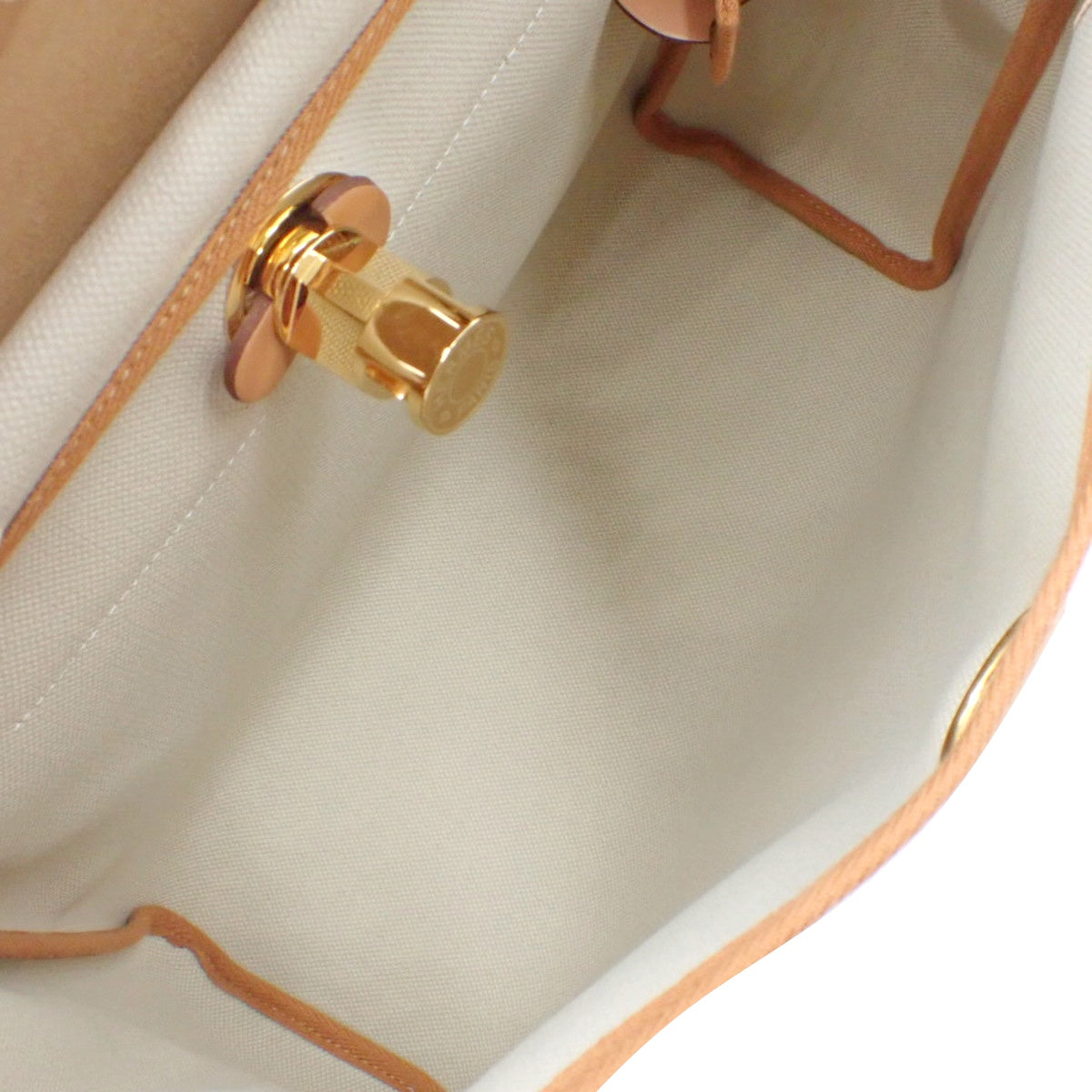 エールバッグジップPM トワルアッシュ レザー ベージュ ブラウン ゴールド金具 B刻印