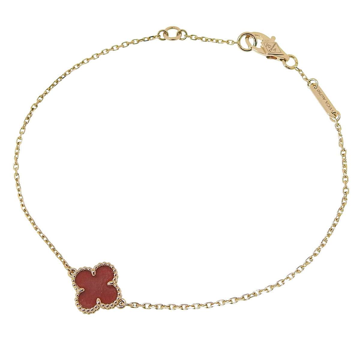 Sweet Alhambra Bracelet Carnelian K18PG 1.9g