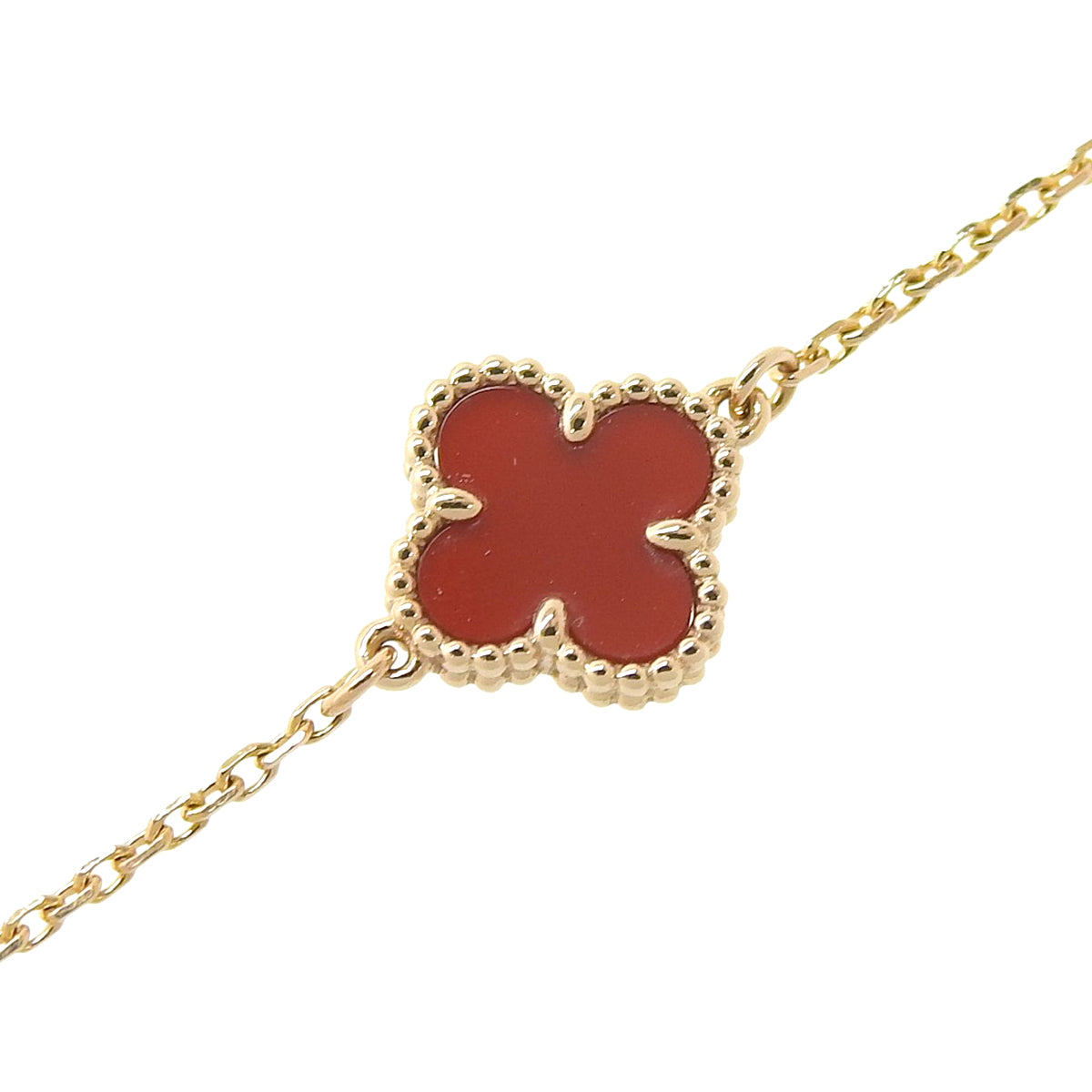 Sweet Alhambra Bracelet Carnelian K18PG 1.9g