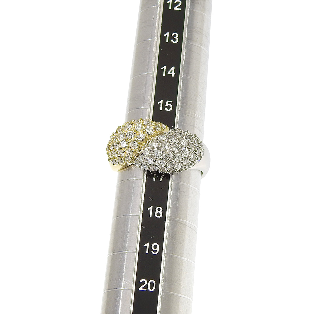 バイカラー ダイヤモンド リング D1.55 K18YG Pt900 9.0g