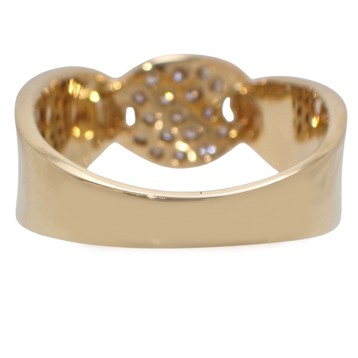 パヴェダイヤ リング ダイヤモンド D0.16 イエローゴールド K18YG 6.9g