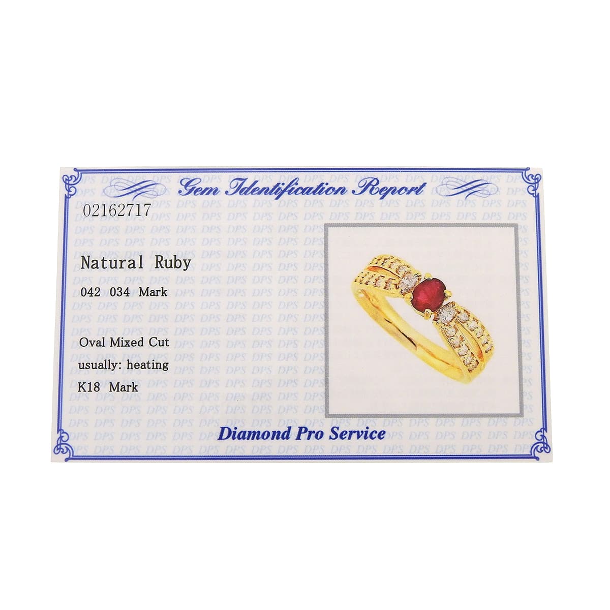 Ruby Diamond Ring R0.42/D0.34 Yellow Gold K18YG 5.5g