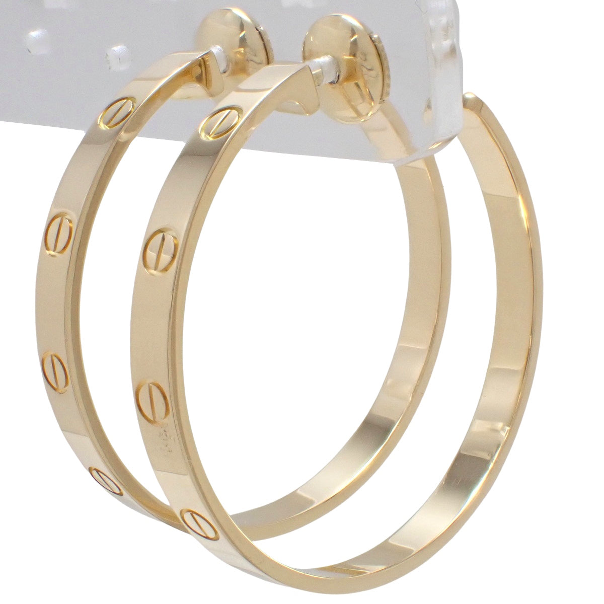 LOVE Hoop Earrings, large model, yellow gold