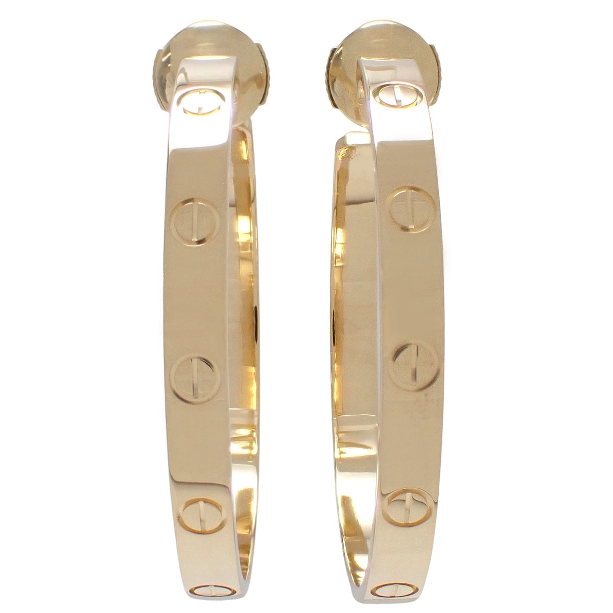 LOVE Hoop Earrings, large model, yellow gold