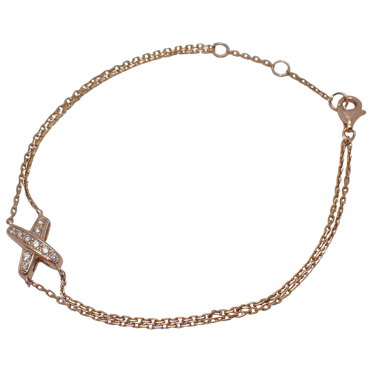 Jeu de Lien Bracelet with Diamonds in Pink Gold, 18K PG, 2.8g