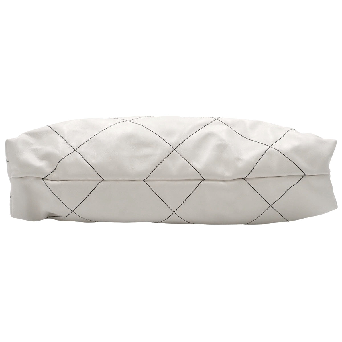 香奈儿 22 大号双肩包,白色和黑色皮革 AS3313