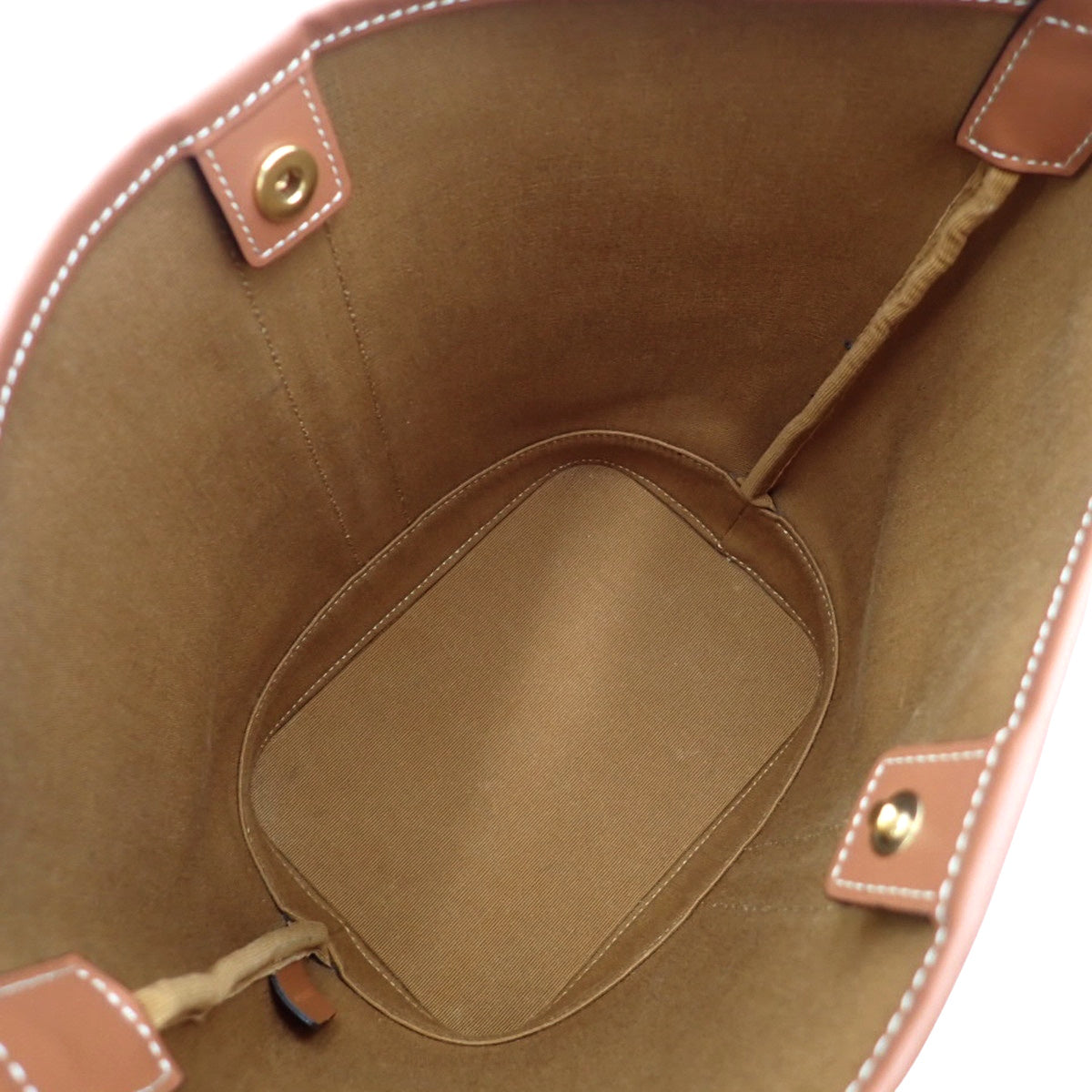 Small Bucket Bag in Calfskin and Triomphe Canvas, Tan, 191442CAS.04LU