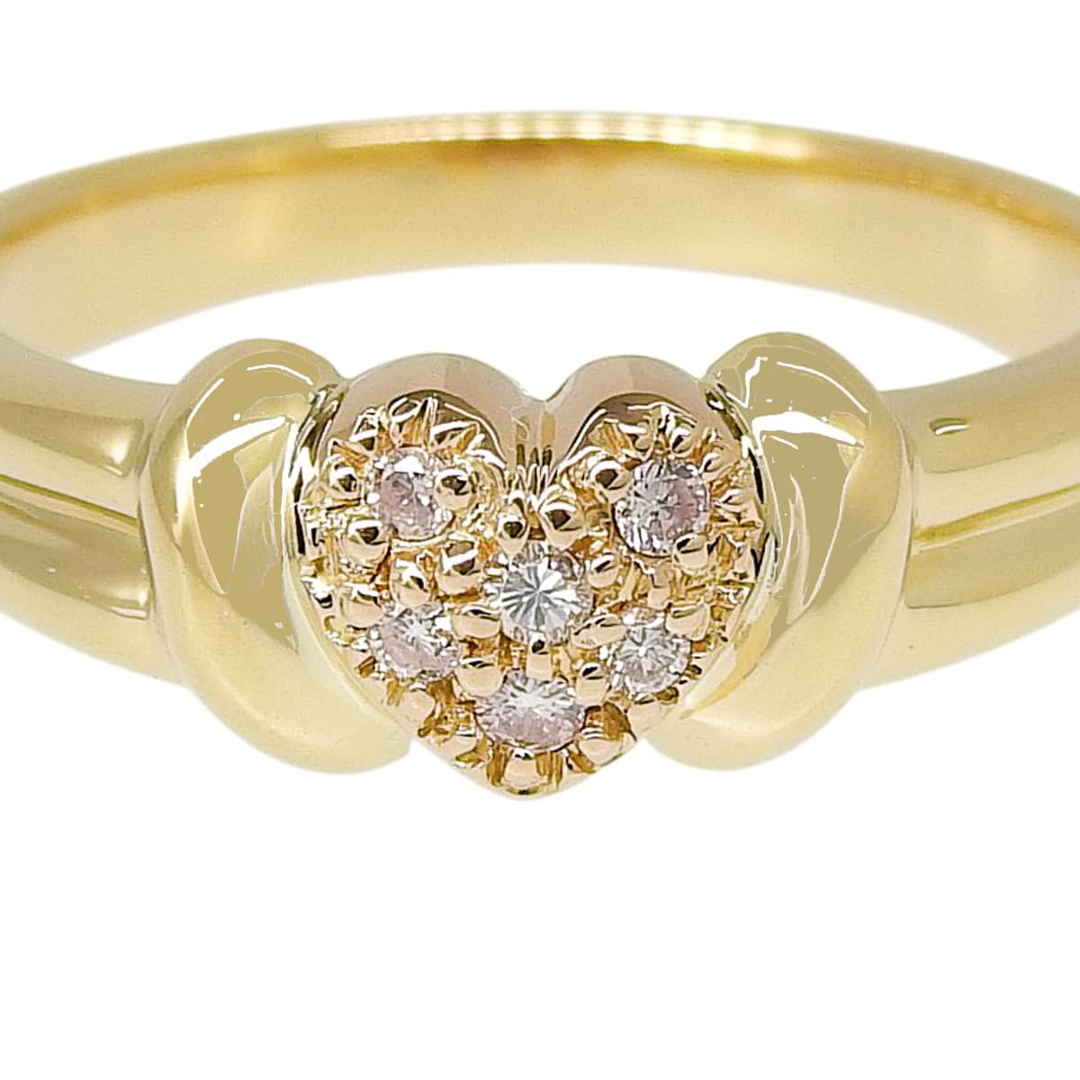 钻石心形戒指,钻石直径0.07克拉,18K黄金,4.0克