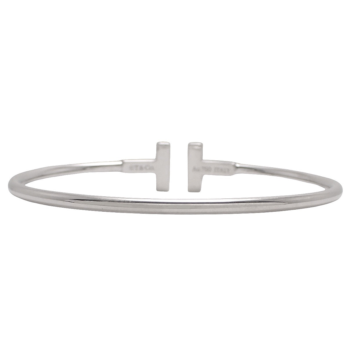 T-wire bracelet with diamonds and turquoise in 18K white gold and 8.0g