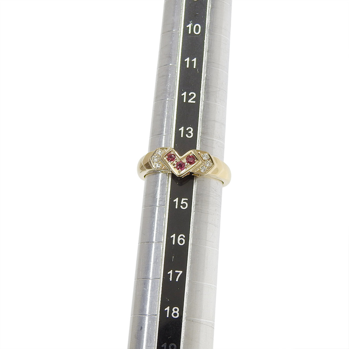 リング ルビー/ダイヤモンド R0.12/D0.06 イエローゴールド K18YG 5.9g