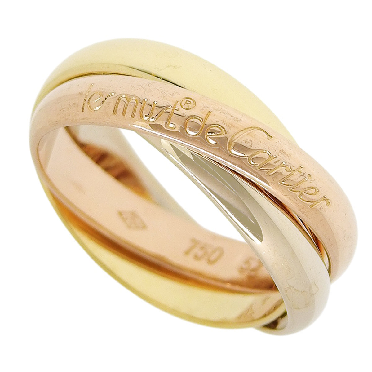 les must de Cartier Trinity Ring K18YG K18PG K18WG 7.8g