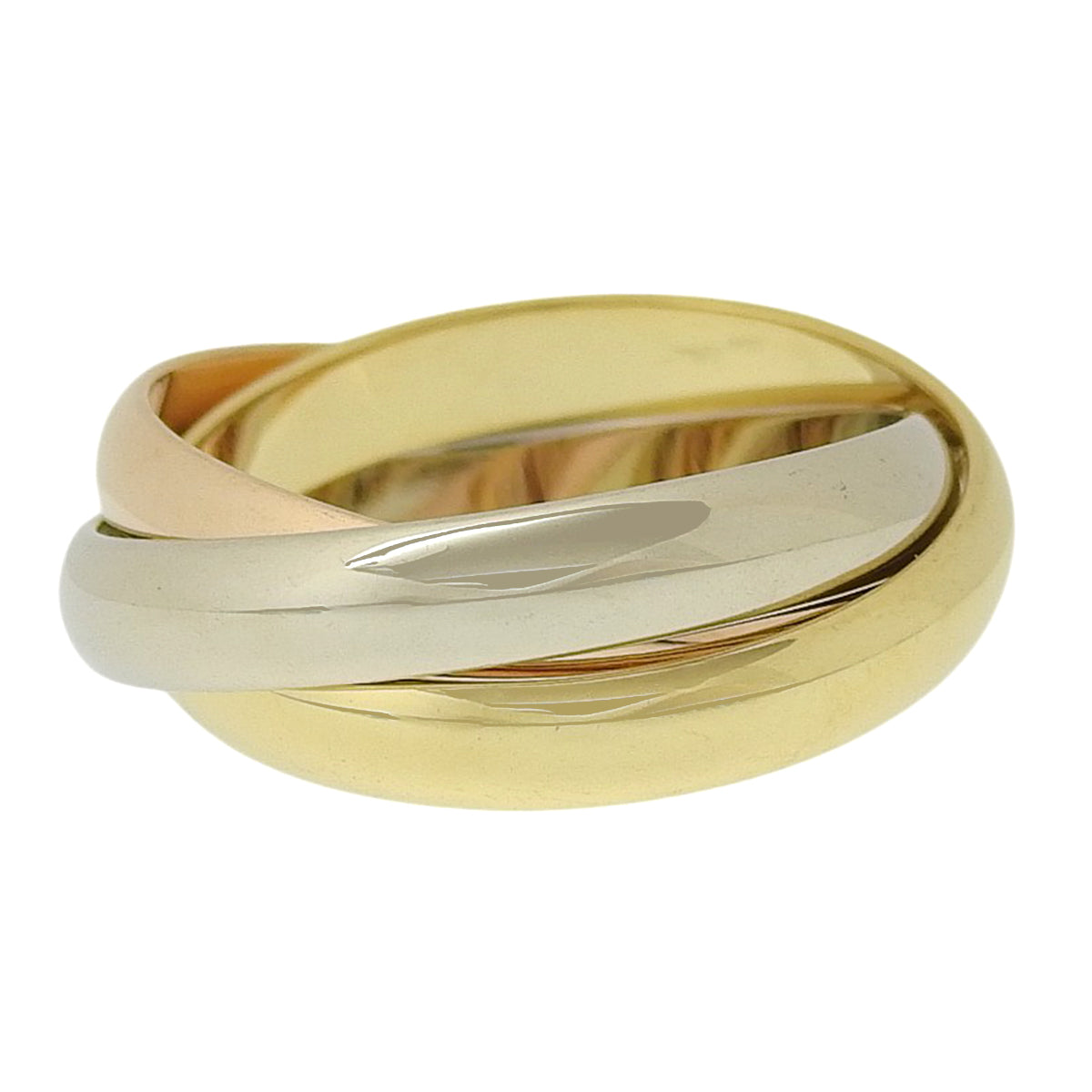 卡地亚三重戒指 K18YG PG WG 8.8克