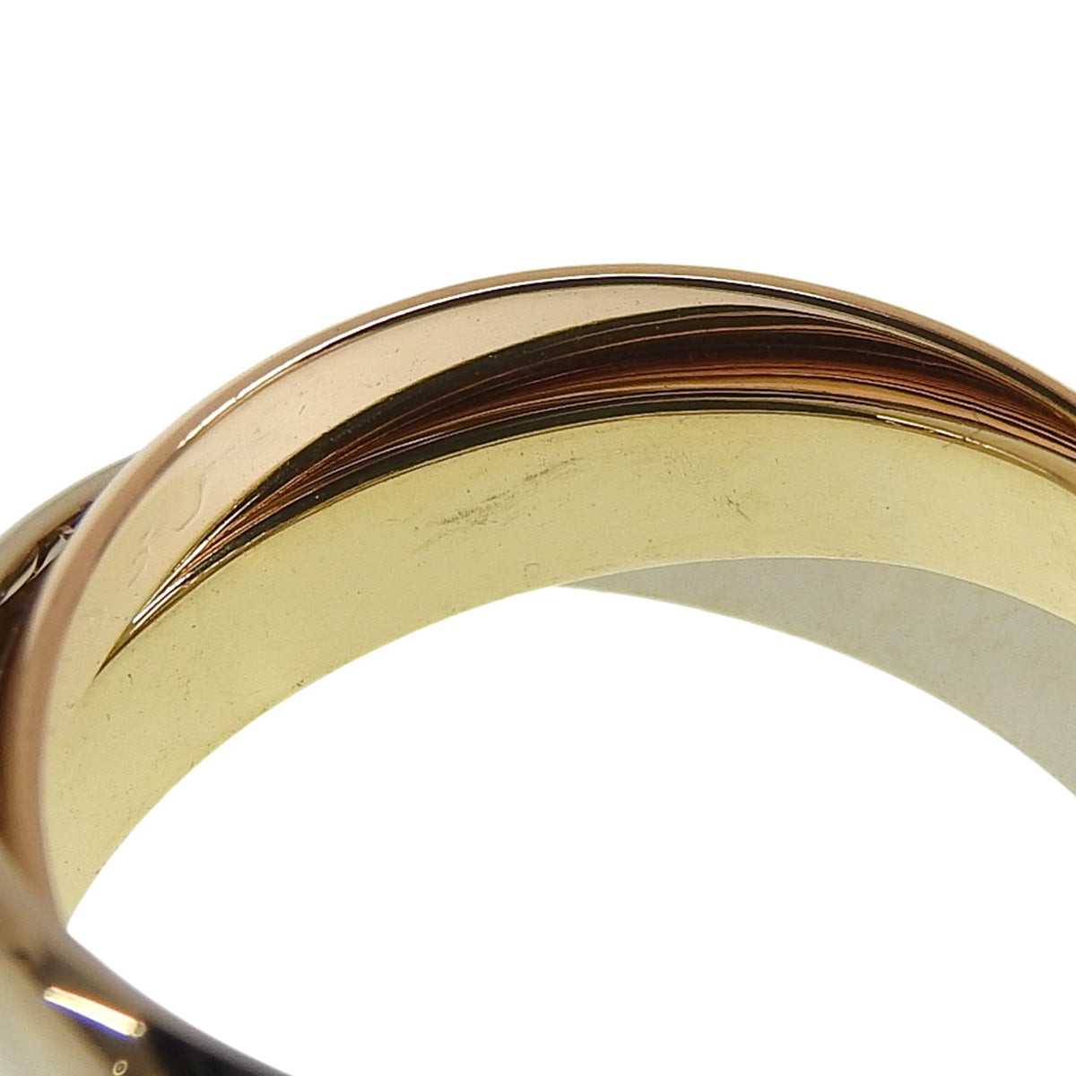 卡地亚三重戒指 K18YG PG WG 8.8克