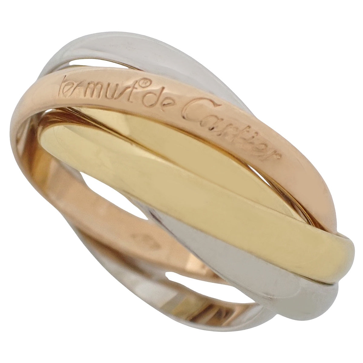 les must de Cartier Trinity Ring K18YG K18WG K18PG 8.3g