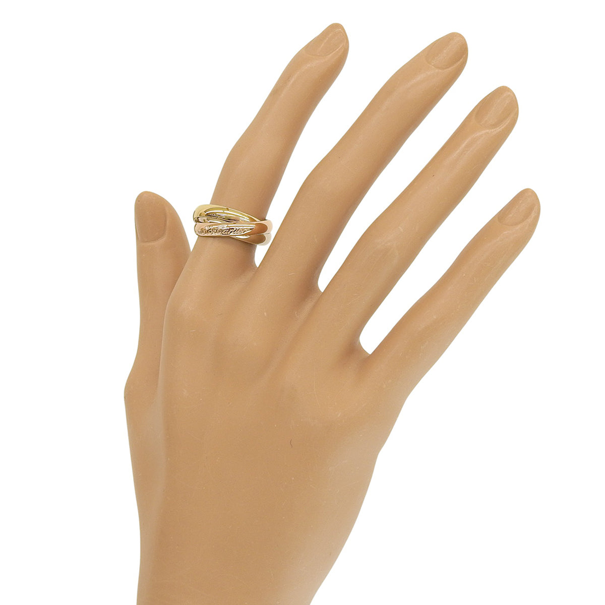 les must de Cartier Trinity 戒指 18K黄金 玫瑰金 白金 7.8克