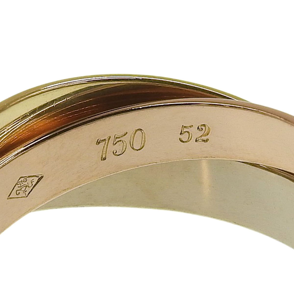 les must de Cartier Trinity 戒指 18K黄金 玫瑰金 白金 7.8克
