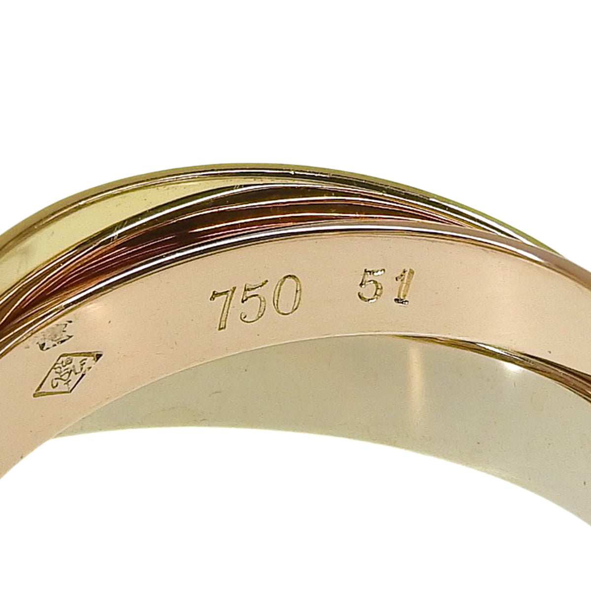 les must de Cartier Trinity 戒指 K18黄金 玫瑰金 白金 7.6克