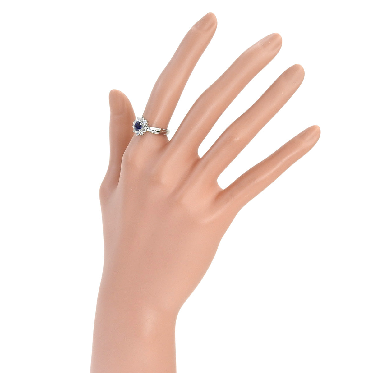 Sapphire and Diamond Ring S0.63/D0.41 Platinum Pt900 Size 11.5 (US) / 51.5 (EU) 5.8g