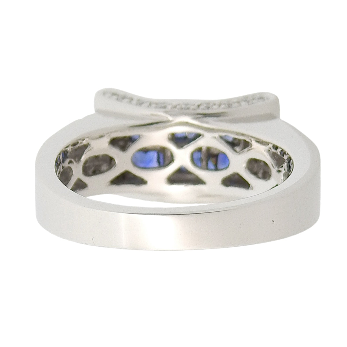 サファイア ダイヤモンド リング S0.67/D0.32 ホワイトゴールド K18WG 8.0g