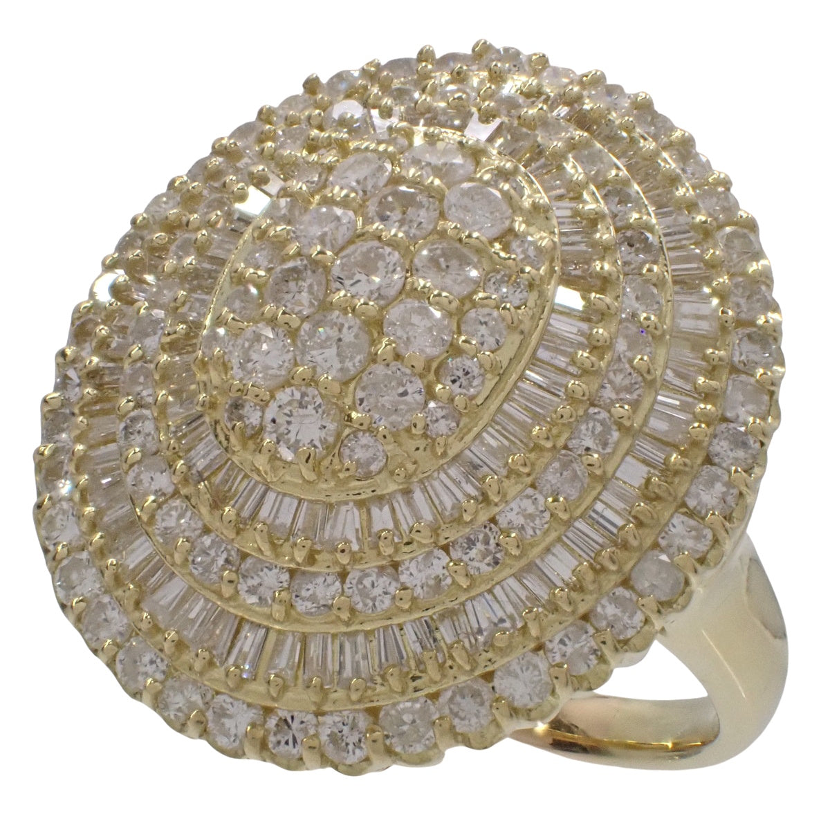 Pavé Diamond Ring D2.70 K18YG Size 17 (US 8) 14.4g