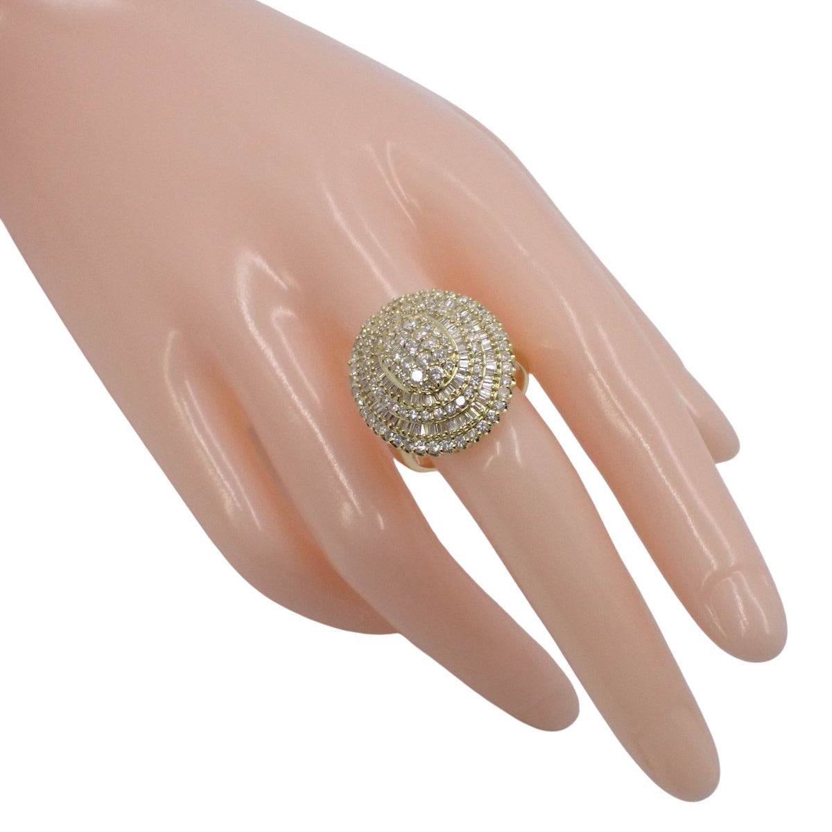 Pavé Diamond Ring D2.70 K18YG Size 17 (US 8) 14.4g