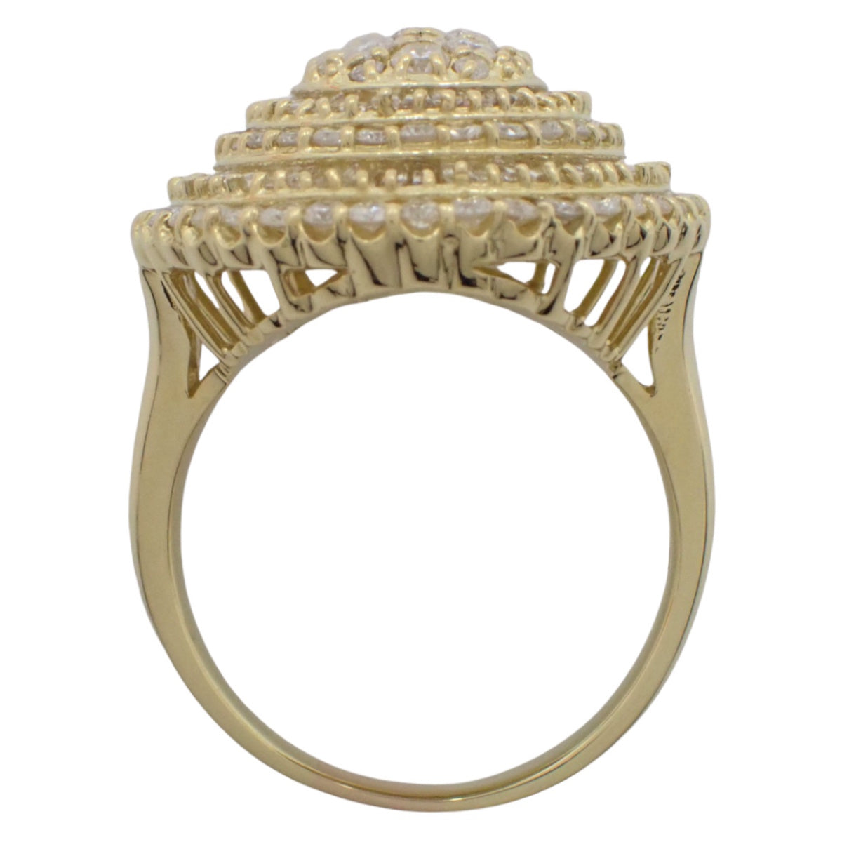 密镶钻石戒指,直径2.70克拉,18K黄金,17号(57号),重14.4克