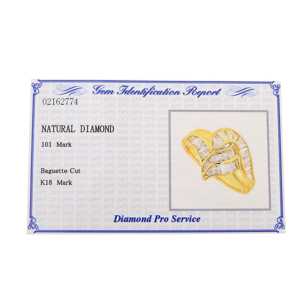 ダイヤモンド リング D1.01 K18YG 5.3g