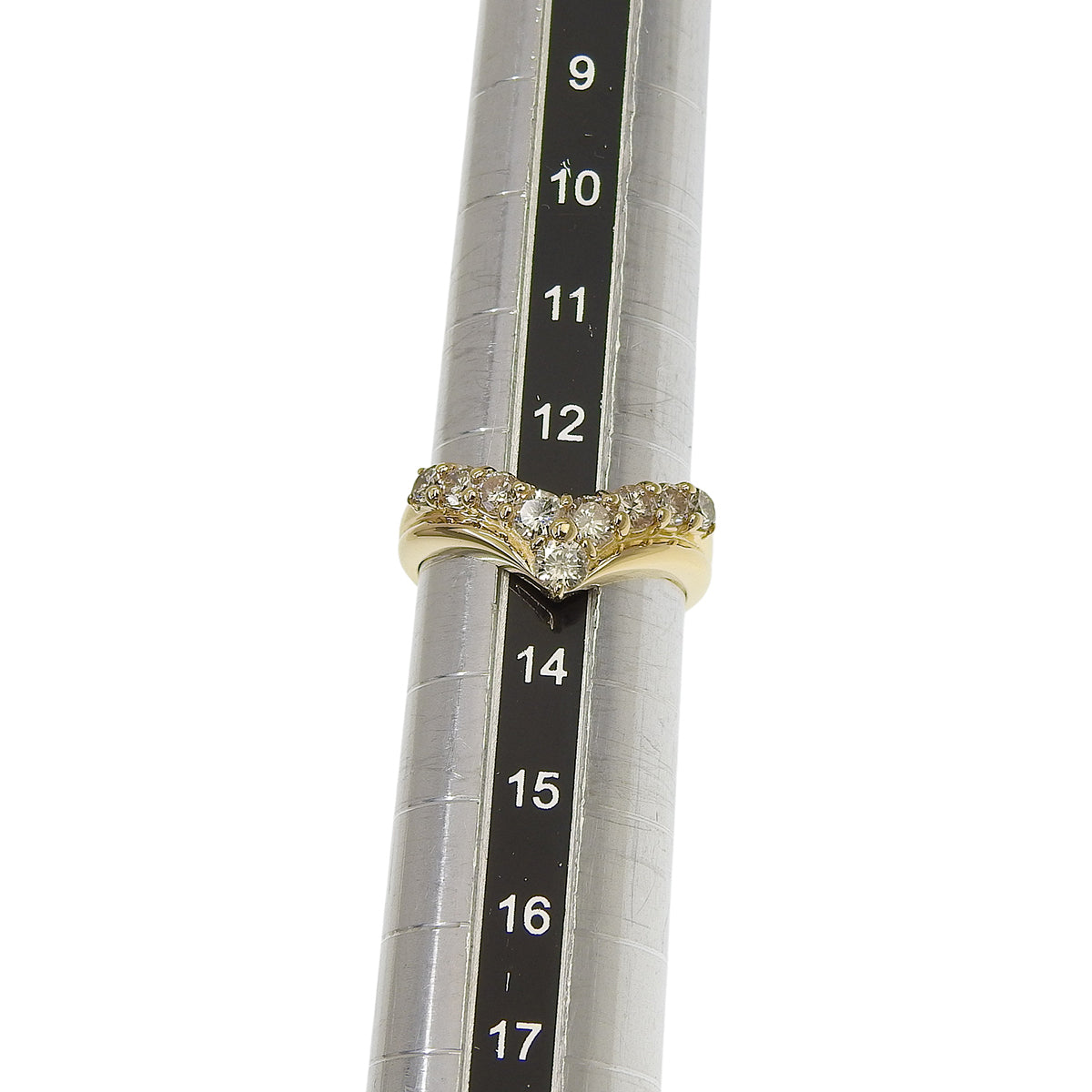 Diamond V Ring D1.00 Yellow Gold K18YG 3.3g