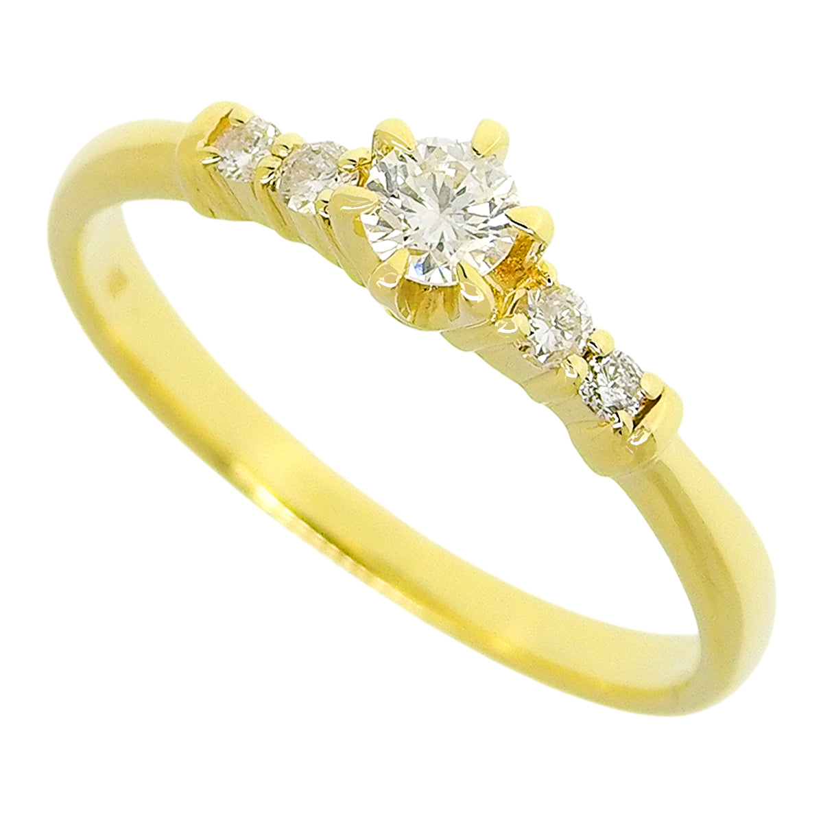 ダイヤモンド リング D0.20 イエローゴールド K18YG 2.0g