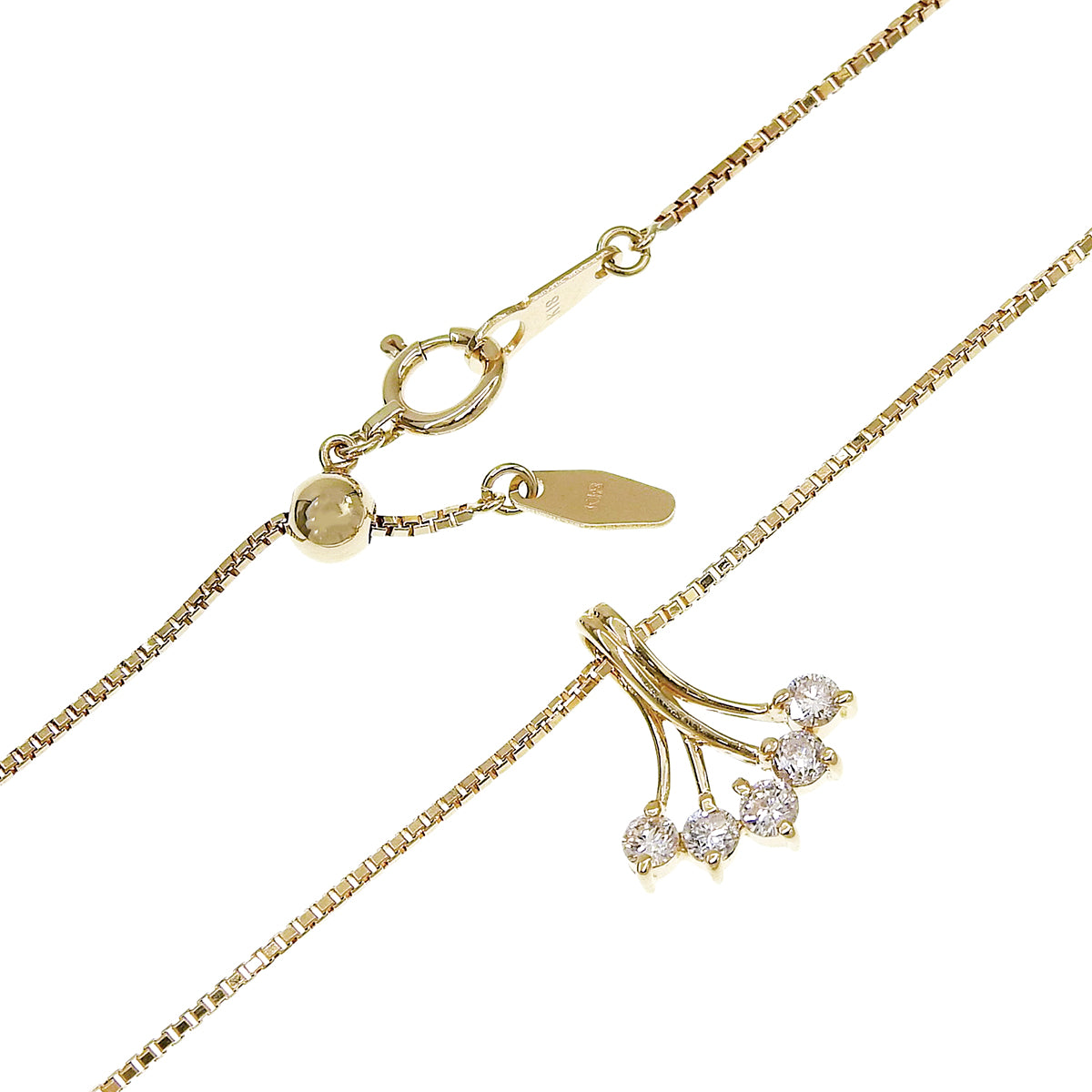 Diamond Necklace D0.30 K18YG 4.4g