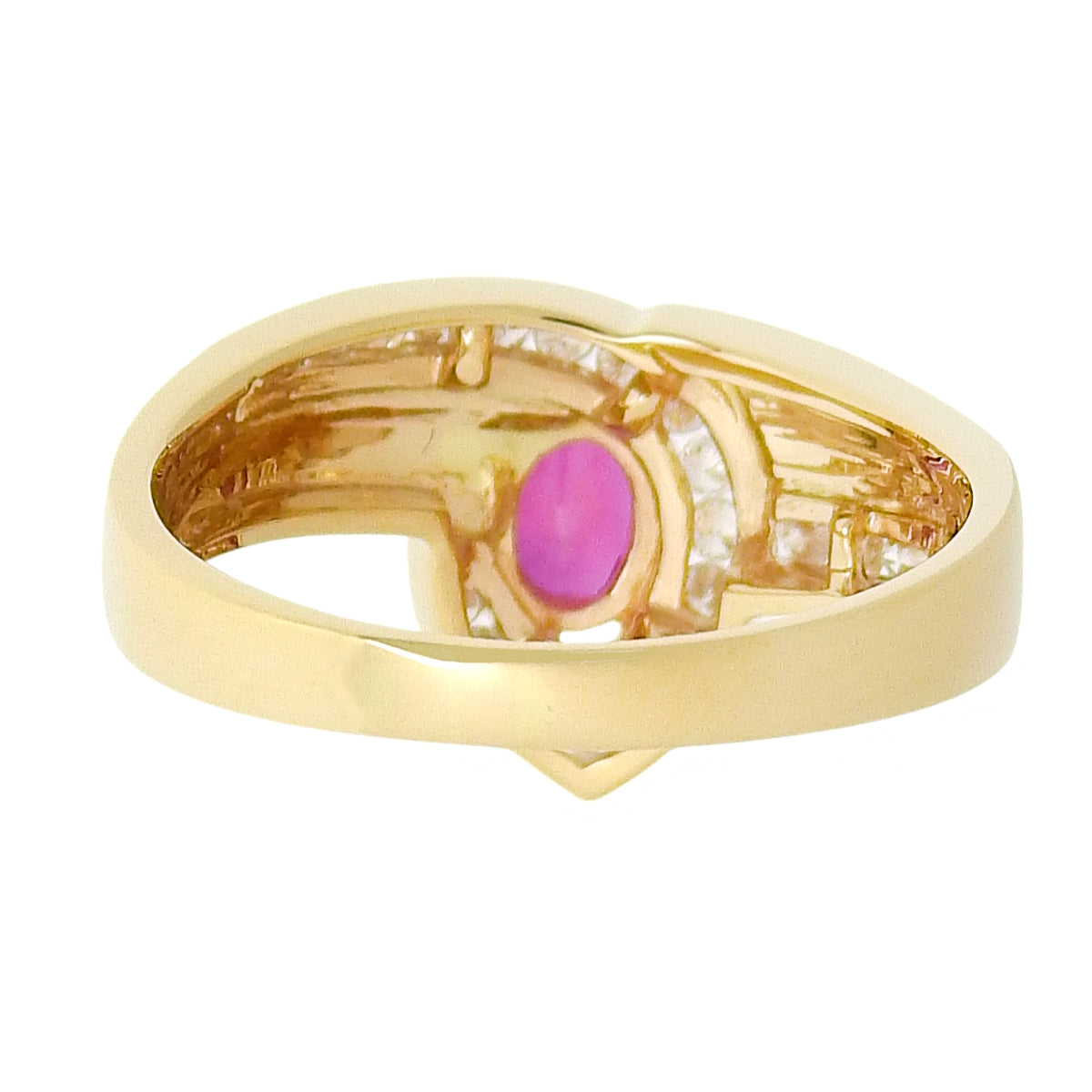 Ruby Diamond Ring R0.46/D0.24 Yellow Gold K18YG 4.4g