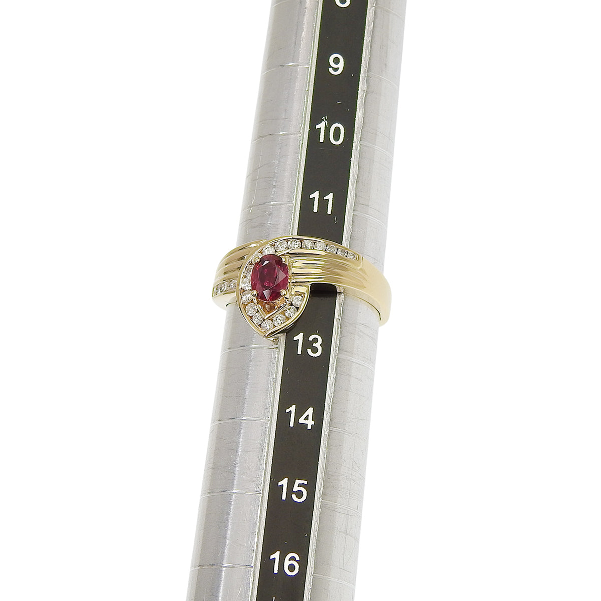 Ruby Diamond Ring R0.46/D0.24 Yellow Gold K18YG 4.4g