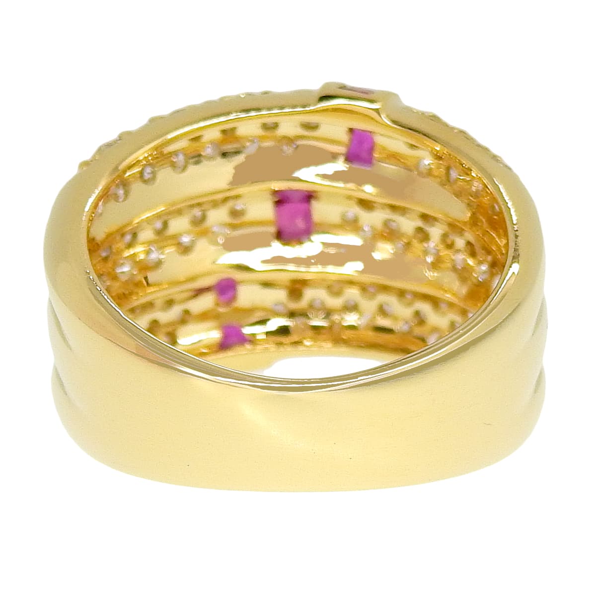 ルビー ダイヤモンド リング R0.47/D0.82 イエローゴールド K18YG 7.9g